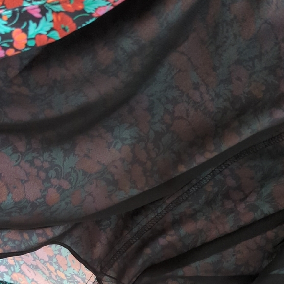 J. Crew Red and Blue Maxi Dress with Puff Sleeves - Picture 7 of 8